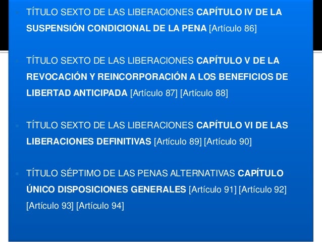 Suspensión condicional de la pena Suspensión condicional de la pena