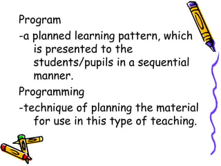 Individualizing Programmed Materials | PPT