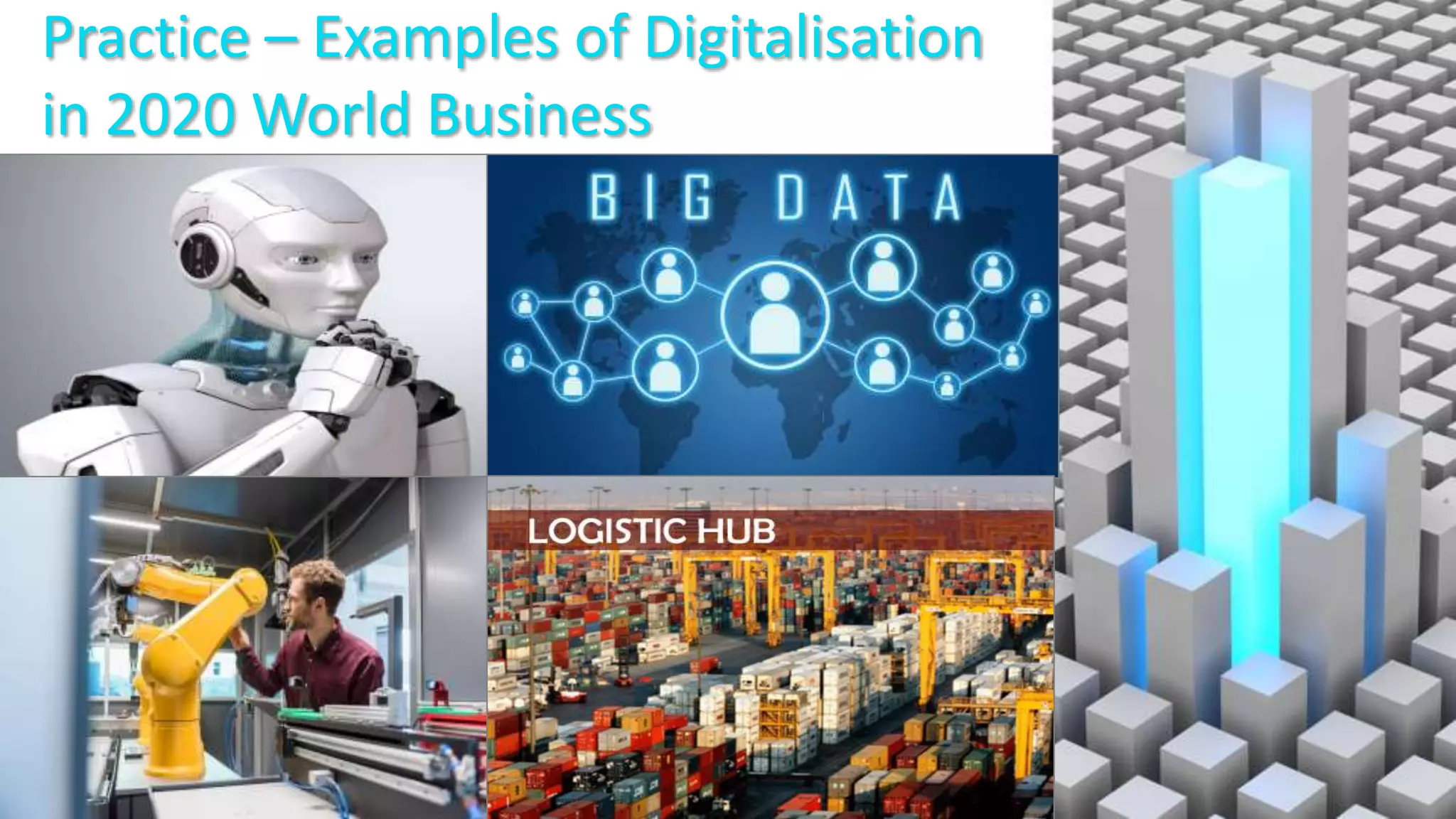 Practice – Examples of Digitalisation
in 2020 World Business
 