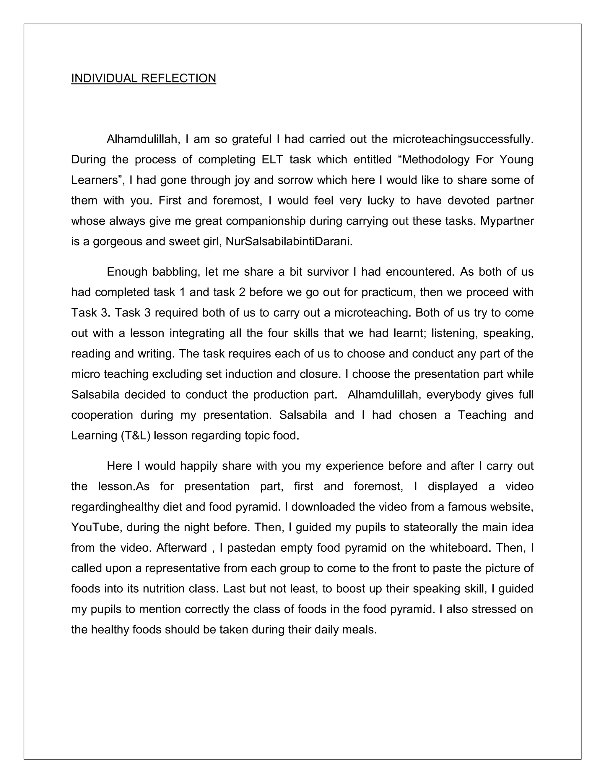 Individual reflection | PDF