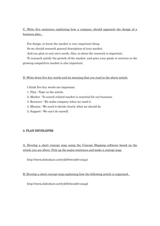 C. Write five sentences explaining how a company should approach the design of a
business plan.


   For design, to know t...