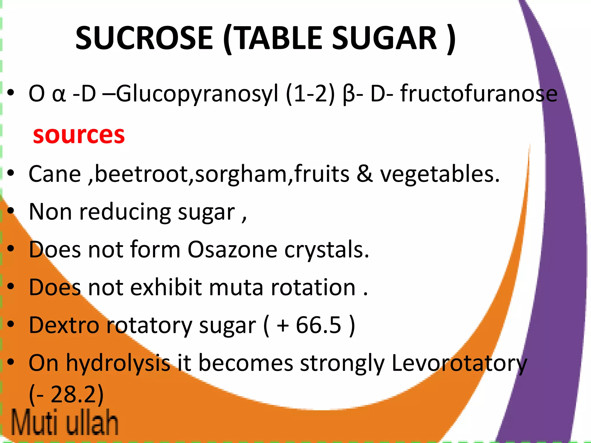 monosaccharides and disaccharides | PPTX