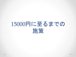 15000円に至るまでの
施策
 