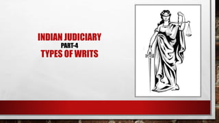 INDIAN JUDICIARY
PART-4
TYPES OF WRITS
 