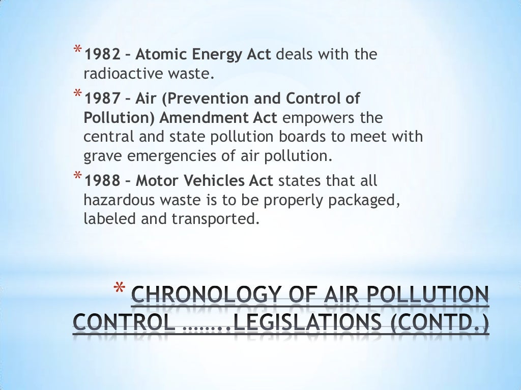 AIR POLLUTION CONTROL ACT 1981