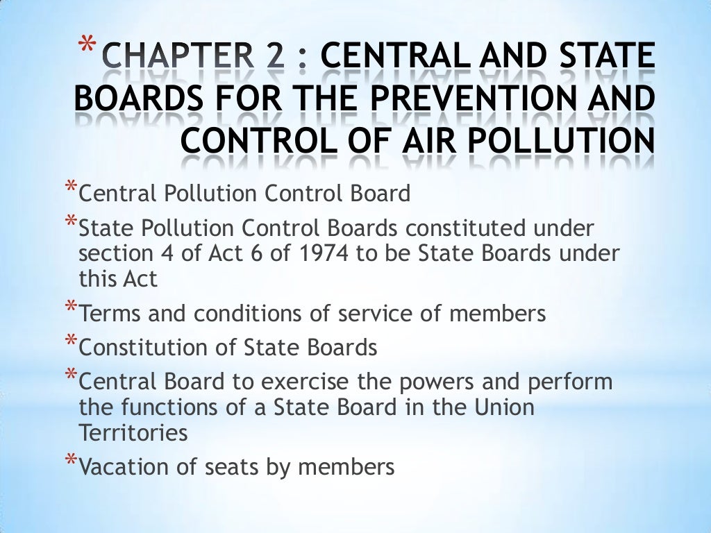 AIR POLLUTION CONTROL ACT 1981