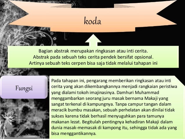 Struktur dalam Cerpen Juru Masak