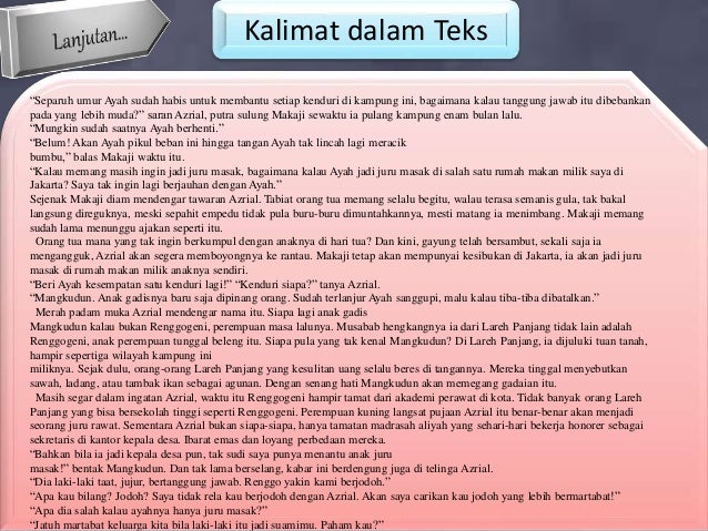 Struktur dalam Cerpen Juru Masak