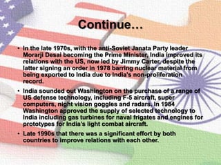 Indo us strategic partnership | PPTX