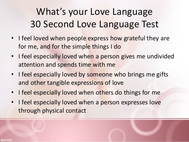 Your language whats test love What Is