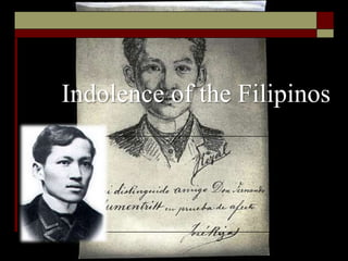 Indolence of the Filipinos 