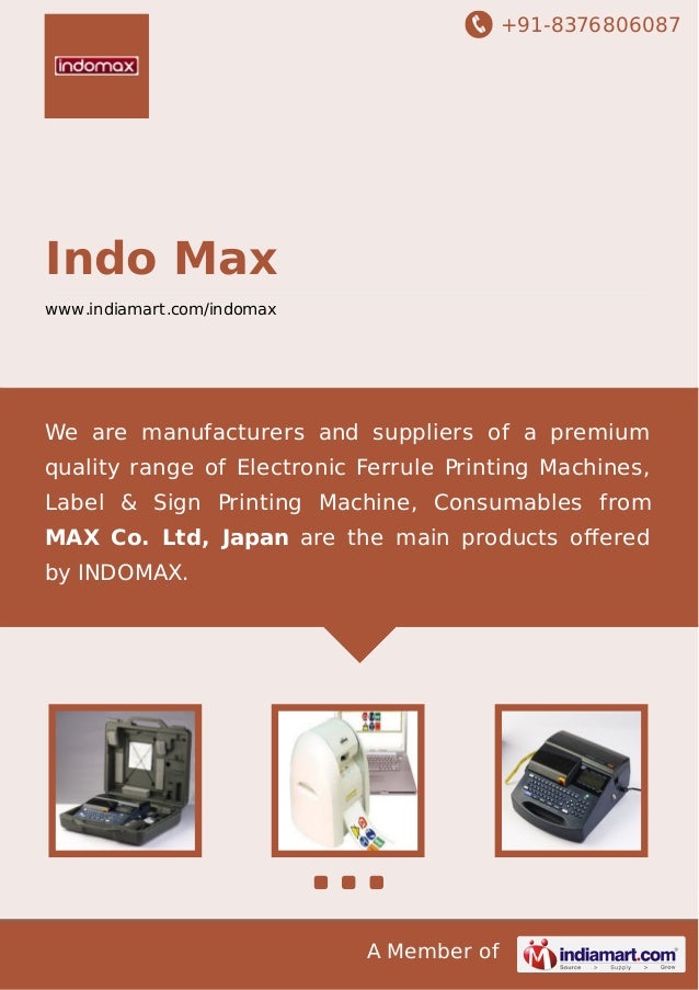 Indo Max, Pune, Ferrule Printing Machine