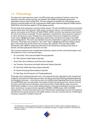 Rapid Analytical Review and Assessment of Health System Opportunities ...