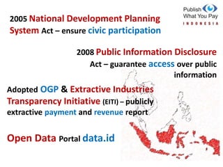 Indonesia riding open data movement in the extractive sector | PPTX