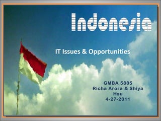 IT Issues & Opportunities GMBA 5885 Richa Arora & Shiya Hsu 4-27-2011 