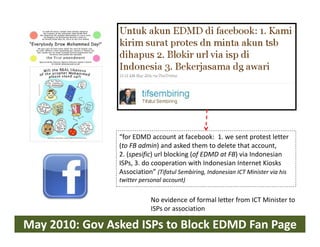 “for EDMD account at facebook: 1. we sent protest letter
                 for EDMD account at facebook:  1. we sent protes...