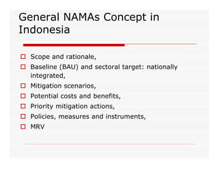 Indonesia NAMAs concept: Land-based Sector