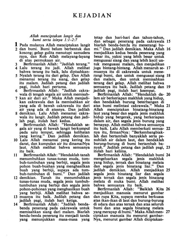 Indonesian bible genesis 1