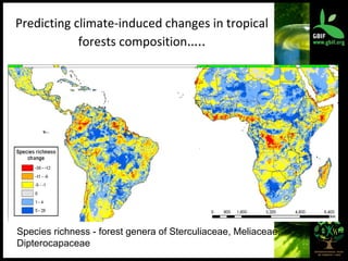 Predicting climate-induced changes in tropical forests composition ….. Species richness - forest genera of Sterculiaceae, Meliaceae, Dipterocapaceae 