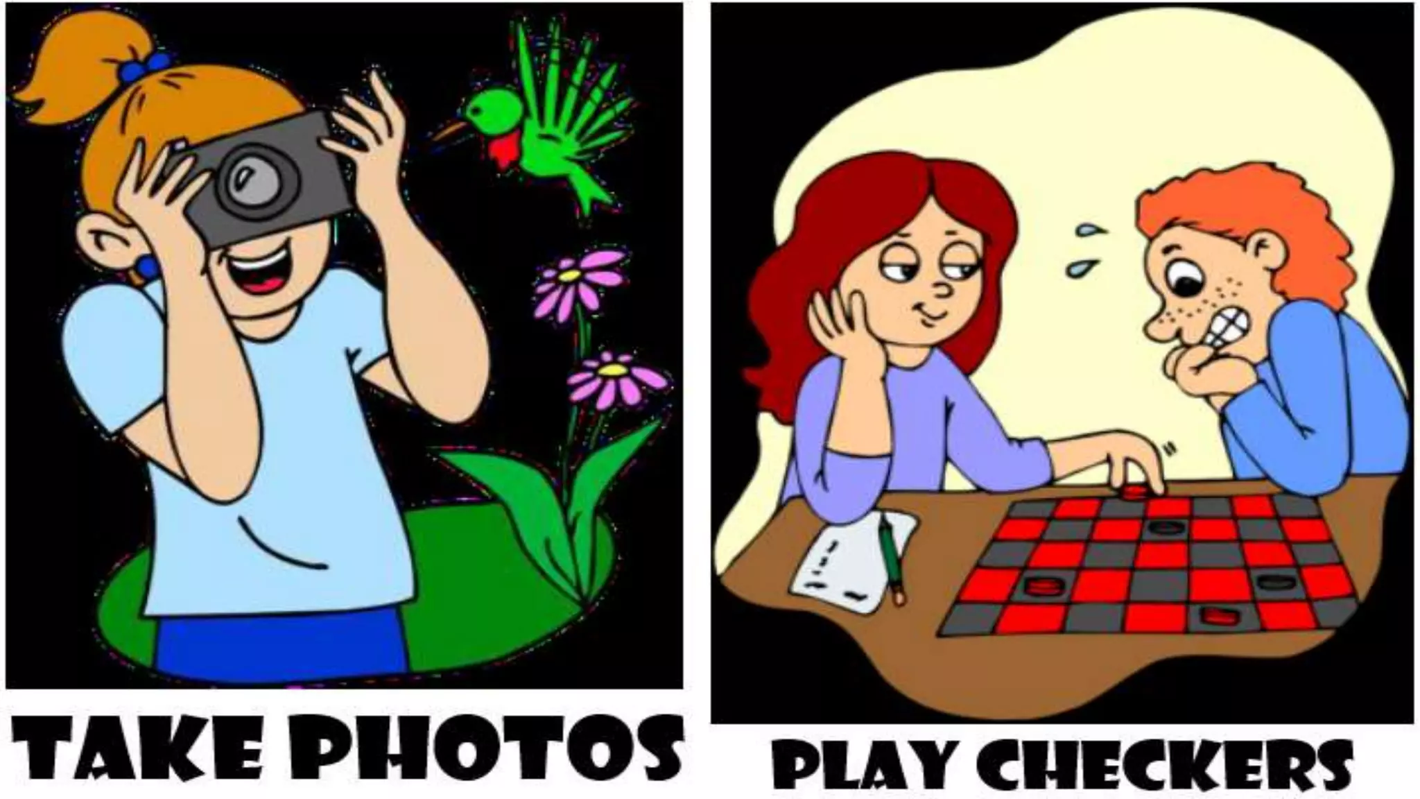 Indoor & outdoor activities flash cards | PPTX