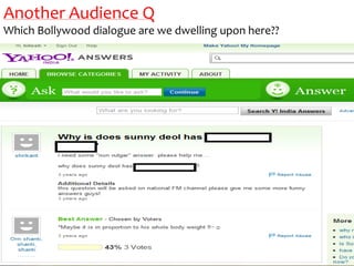 Another Audience Q
Which Bollywood dialogue are we dwelling upon here??
 