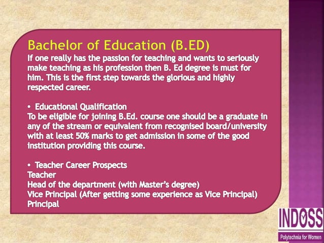 IPW Delhi NTT PTT NPTT B ED Courses PPT