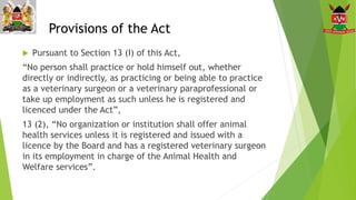 Private sector participation in animal health services: Requirements and expectations