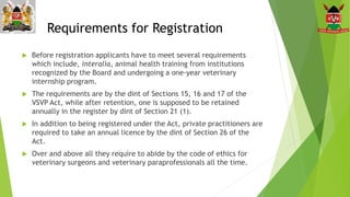 Private sector participation in animal health services: Requirements and expectations