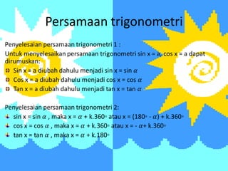 Persamaan trigonometri
 