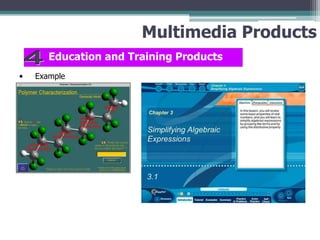Multimedia Products
Education and Training Products
•

Example

 