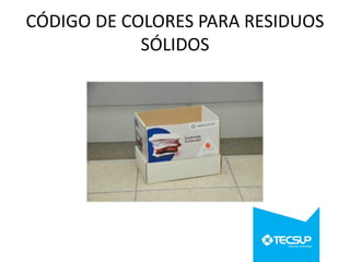 CÓDIGO DE COLORES PARA RESIDUOS
SÓLIDOS

 