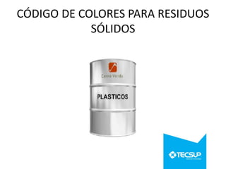 CÓDIGO DE COLORES PARA RESIDUOS
SÓLIDOS

 