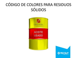 CÓDIGO DE COLORES PARA RESIDUOS
SÓLIDOS

 