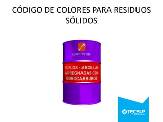CÓDIGO DE COLORES PARA RESIDUOS
SÓLIDOS

 