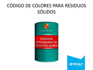 CÓDIGO DE COLORES PARA RESIDUOS
SÓLIDOS

 