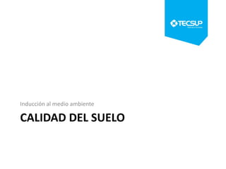 Inducción al medio ambiente

CALIDAD DEL SUELO

 