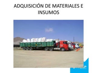 ADQUISICIÓN DE MATERIALES E
INSUMOS

 