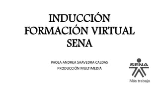 INDUCCIÓN
FORMACIÓN VIRTUAL
SENA
PAOLA ANDREA SAAVEDRA CALDAS
PRODUCCIÓN MULTIMEDIA
 