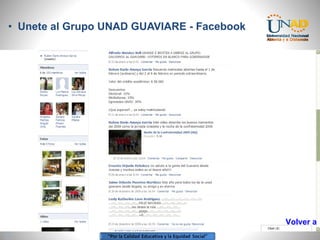 Unete al Grupo UNAD GUAVIARE - Facebook Volver al menú  