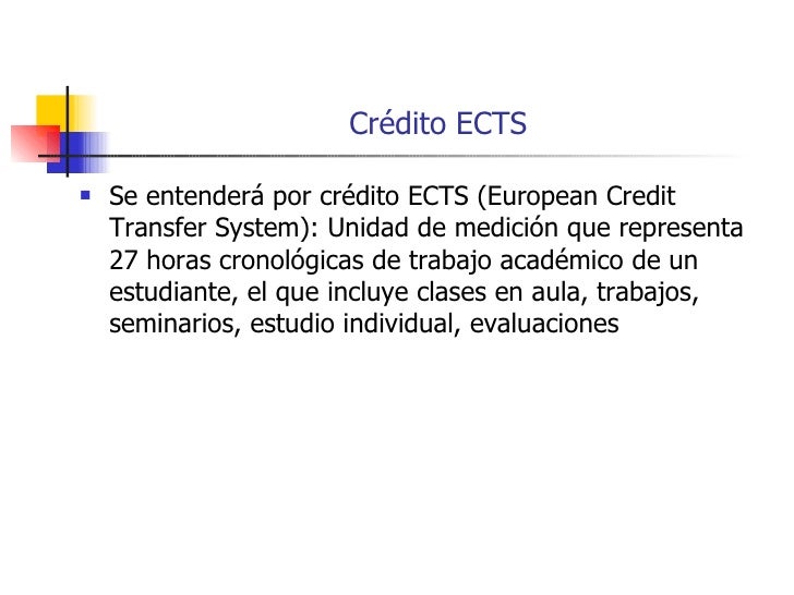 creditos ects equivalencia licenciatura