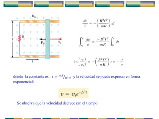 Se observa que la velocidad decrece con el tiempo.
 