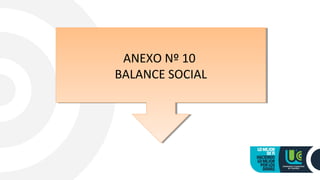 ANEXO Nº 10
BALANCE SOCIAL
ANEXO Nº 10
BALANCE SOCIAL
 