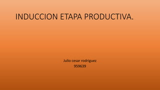 INDUCCION ETAPA PRODUCTIVA.
Julio cesar rodriguez
959639
 