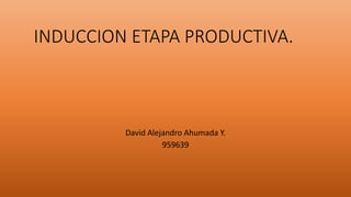 INDUCCION ETAPA PRODUCTIVA.
David Alejandro Ahumada Y.
959639
 