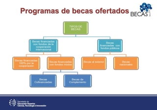 Programas de becas ofertados
 