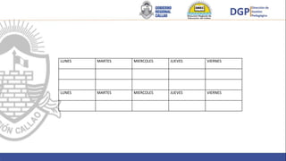 LUNES MARTES MIERCOLES JUEVES VIERNES
LUNES MARTES MIERCOLES JUEVES VIERNES
 