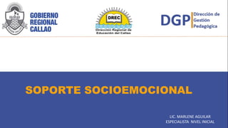 SOPORTE SOCIOEMOCIONAL
LIC. MARLENE AGUILAR
ESPECIALISTA NIVEL INICIAL
 