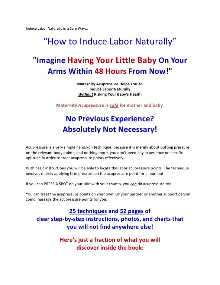Acupressure Induce Labor Chart