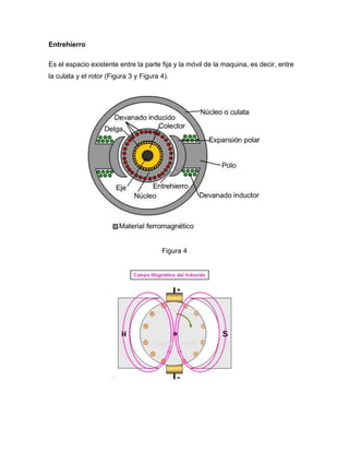 Entrehierro
Es el espacio existente entre la parte fija y la móvil de la maquina, es decir, entre
la culata y el rotor (Figura 3 y Figura 4).
Figura 4
 
