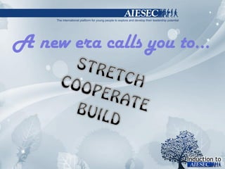 A new era calls you to… 